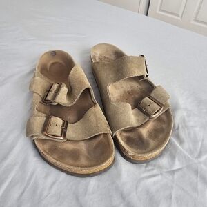 Birkenstock Brown Suede Sandals Well Worn
